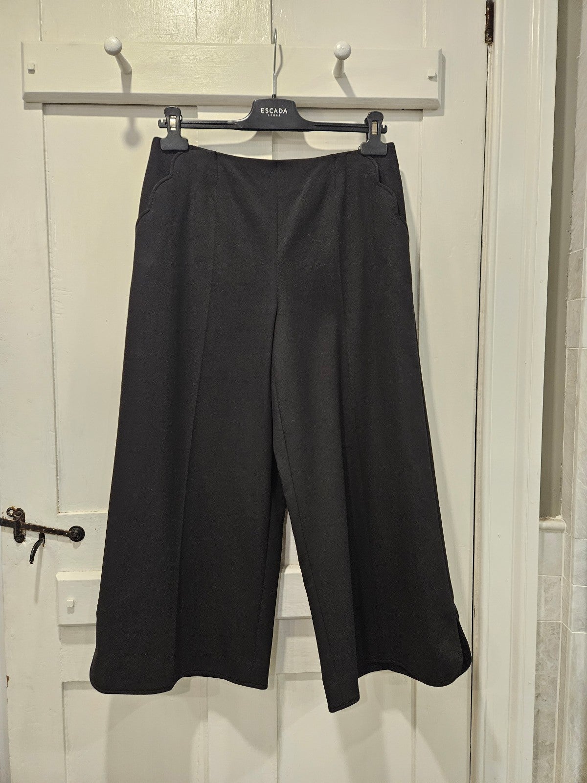 Escada Black Cropped Flare Trouser