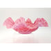 FENTON Glass Fern & Daisy CRANBERRY OPALESCENT 10 Bowl Vase Ruffled Edge READ
