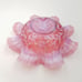 FENTON Glass Fern & Daisy CRANBERRY OPALESCENT 10 Bowl Vase Ruffled Edge READ