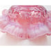 FENTON Glass Fern & Daisy CRANBERRY OPALESCENT 10 Bowl Vase Ruffled Edge READ