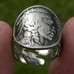 Signet ring sterling silver 1936 authentic Buffalo Indian Nickel coin adjustable