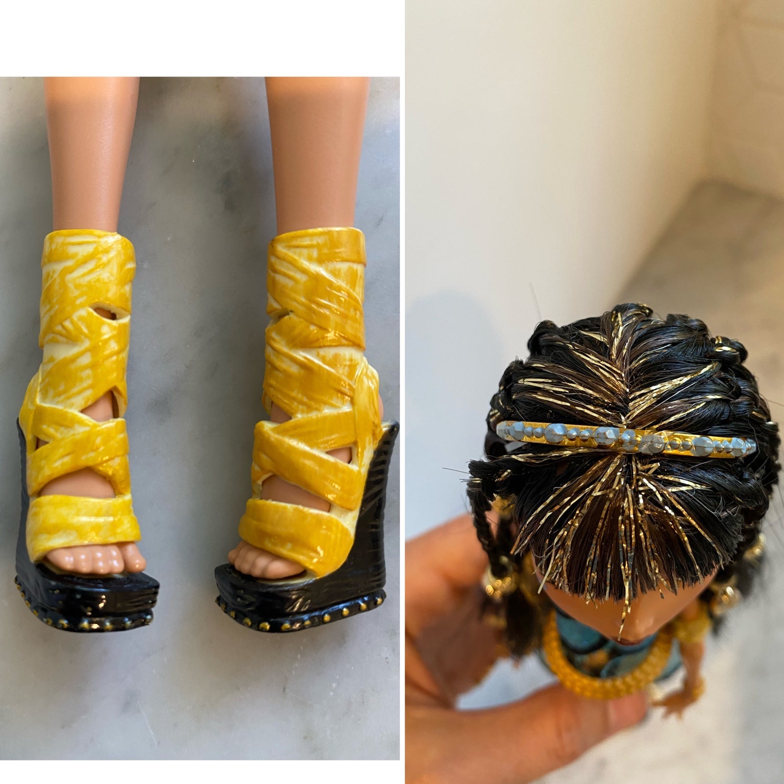 Monster high Cleo shops de Nile and Deuce Gorgon Doll gold elastics, first wave