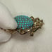Vintage Joseph Mazer Jomaz Gold Tone Blue Turquoise Stone Pin Brooch