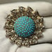 Vintage Joseph Mazer Jomaz Gold Tone Blue Turquoise Stone Pin Brooch