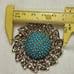 Vintage Joseph Mazer Jomaz Gold Tone Blue Turquoise Stone Pin Brooch