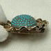 Vintage Joseph Mazer Jomaz Gold Tone Blue Turquoise Stone Pin Brooch