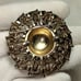 Vintage Joseph Mazer Jomaz Gold Tone Blue Turquoise Stone Pin Brooch
