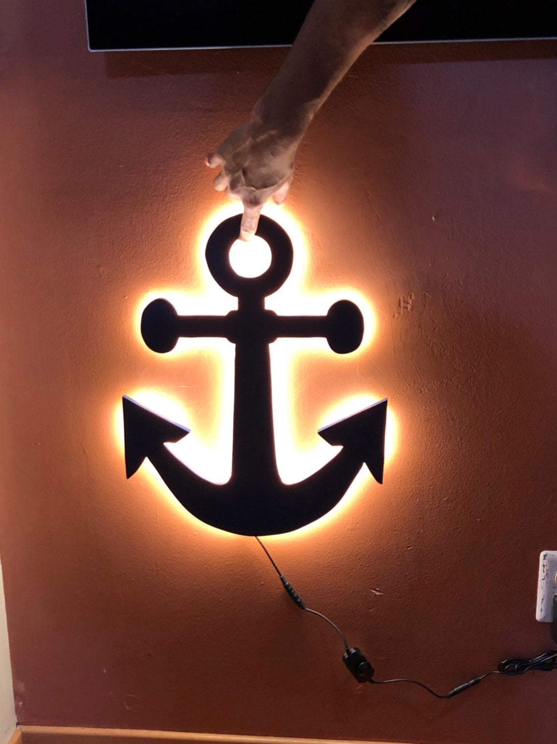 Wooden Anchor Wall Art With LED lights