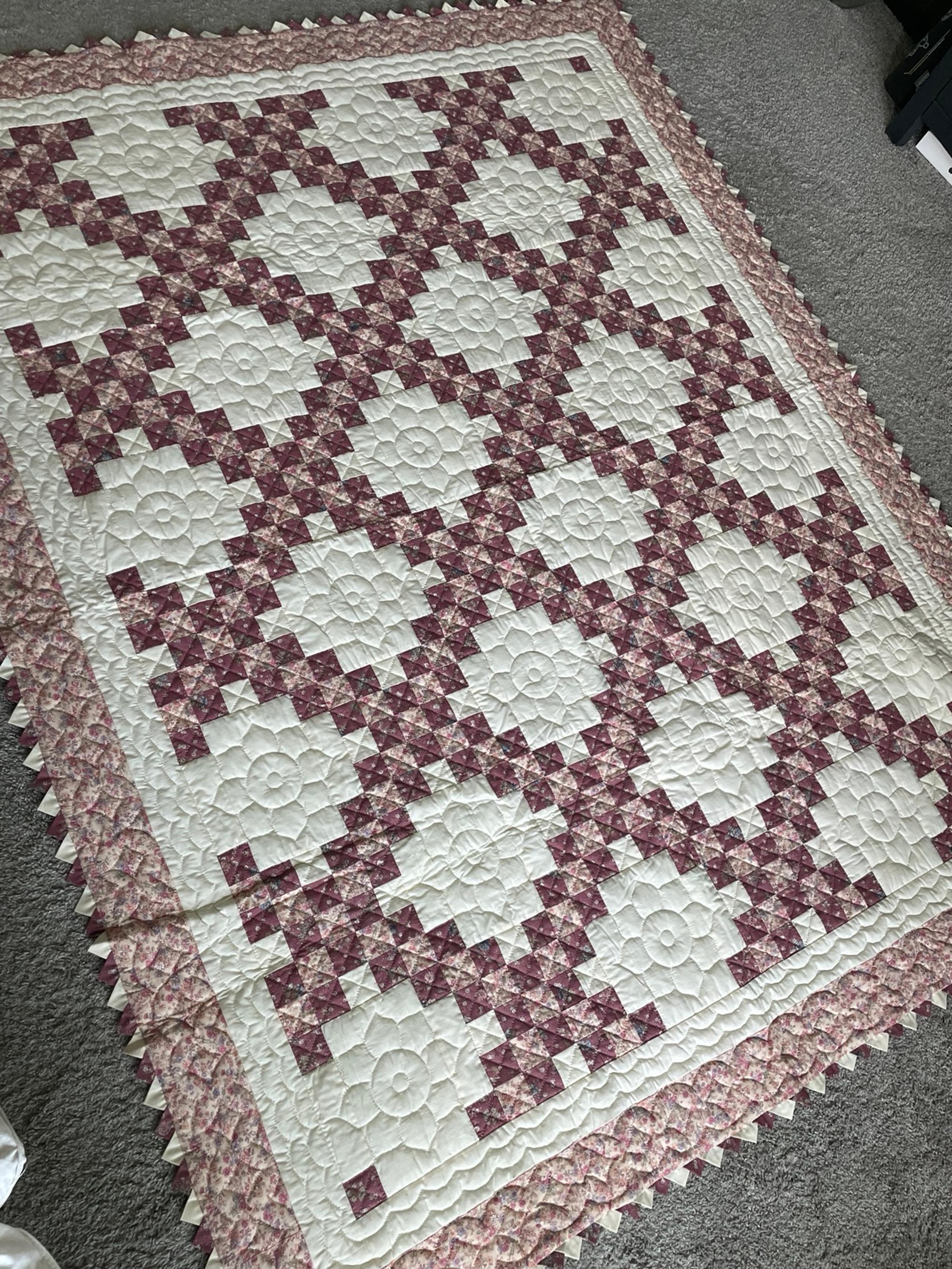 New! Handmade Quilt Irish Chain Twin Cover Size 72x92