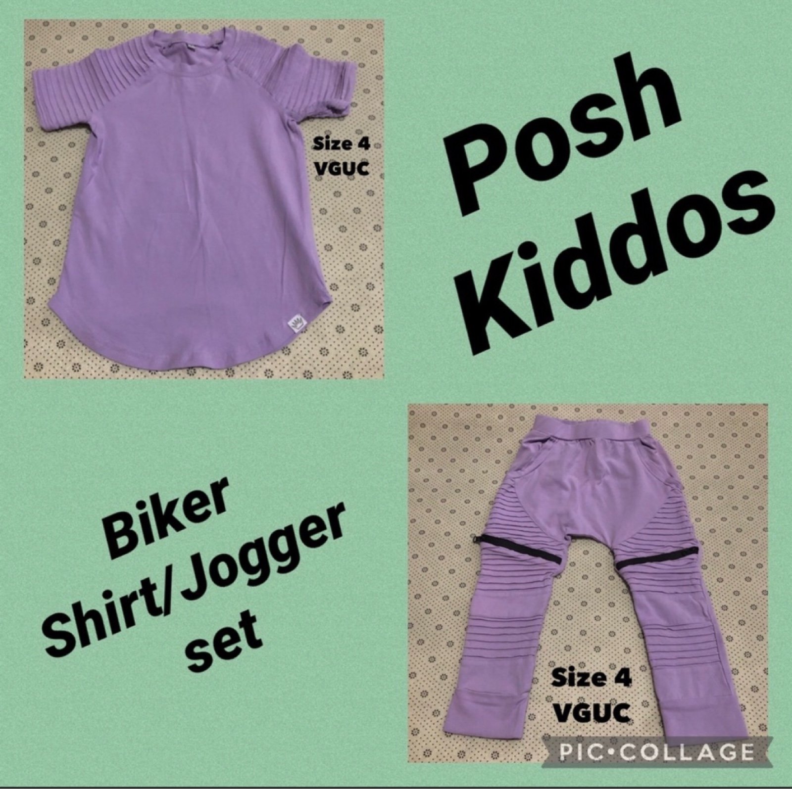 Posh kiddos lavender biker set