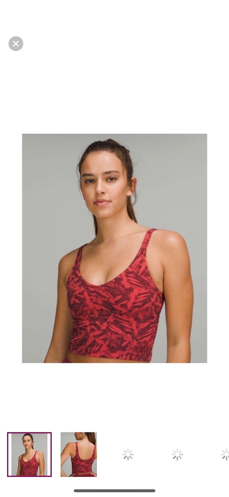 Lululemon Align Cropped Tank Top Spray Leaf Fireside Red Multi Size 4