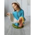 Vintage fontanini paper mache Virgin Mary nativity village Xmas religious decor