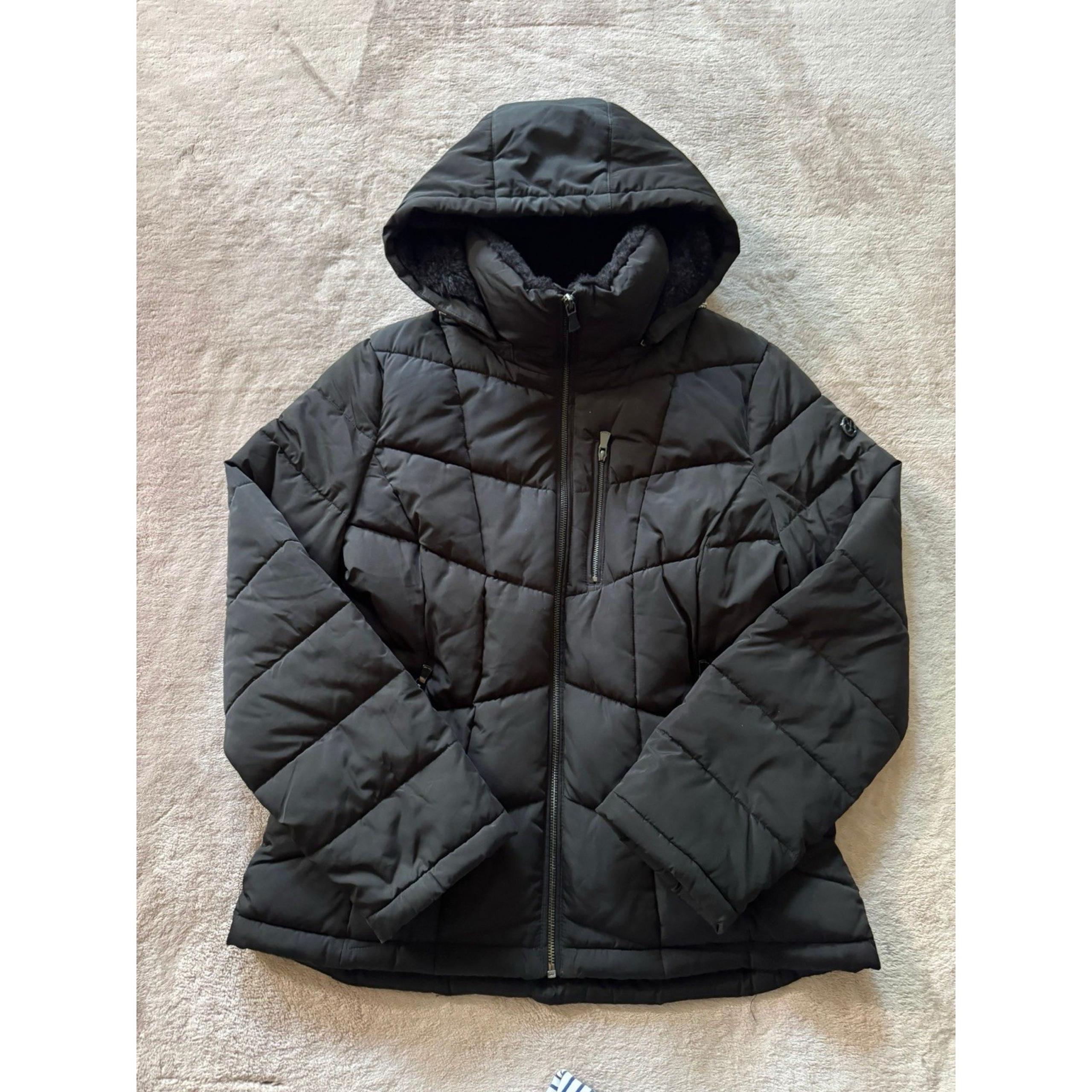 Calvin Klein Women's Puffer Duck Down Winter Jacket Black Coat Size M