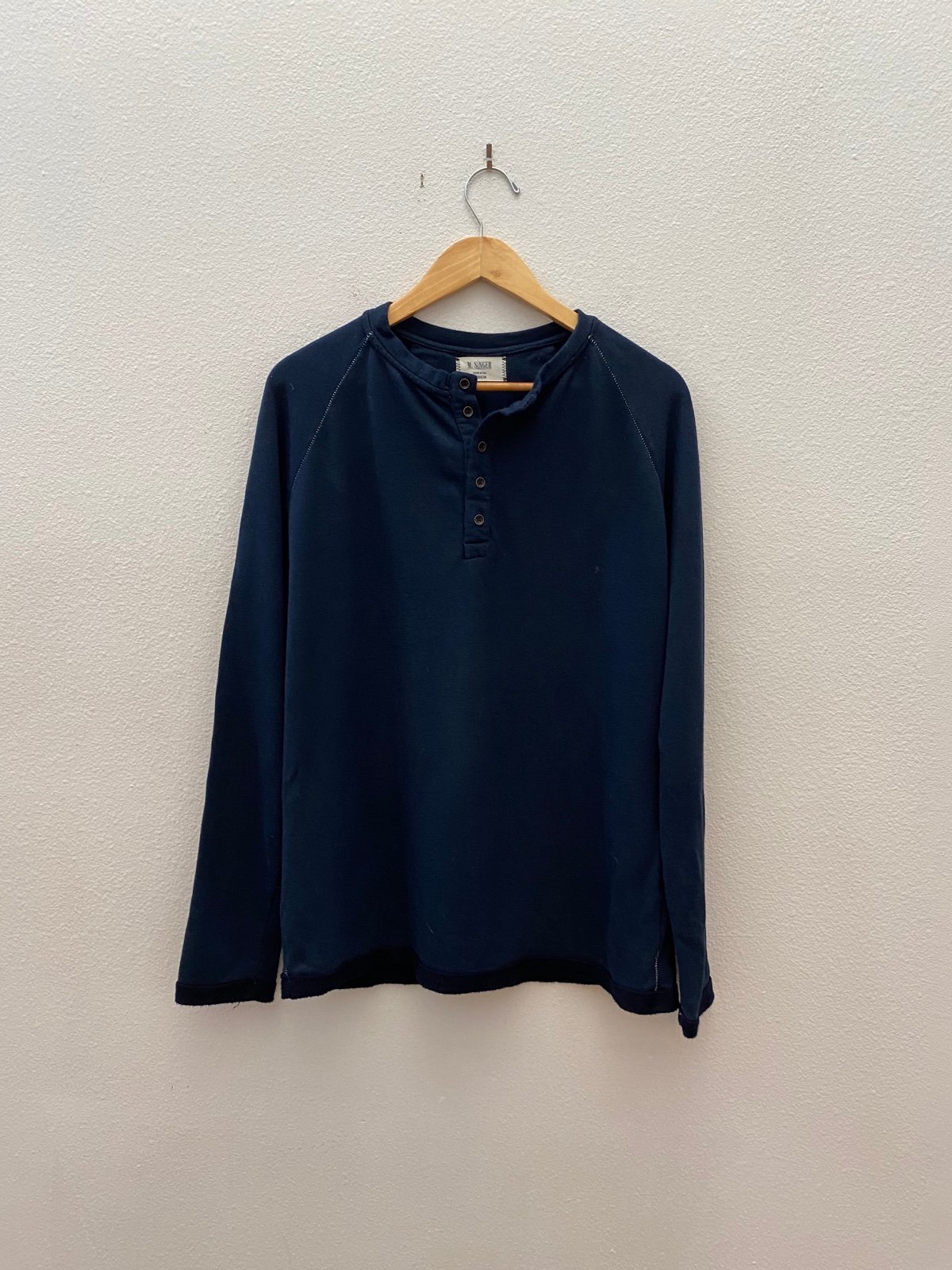M.Singer signature blend navy henley