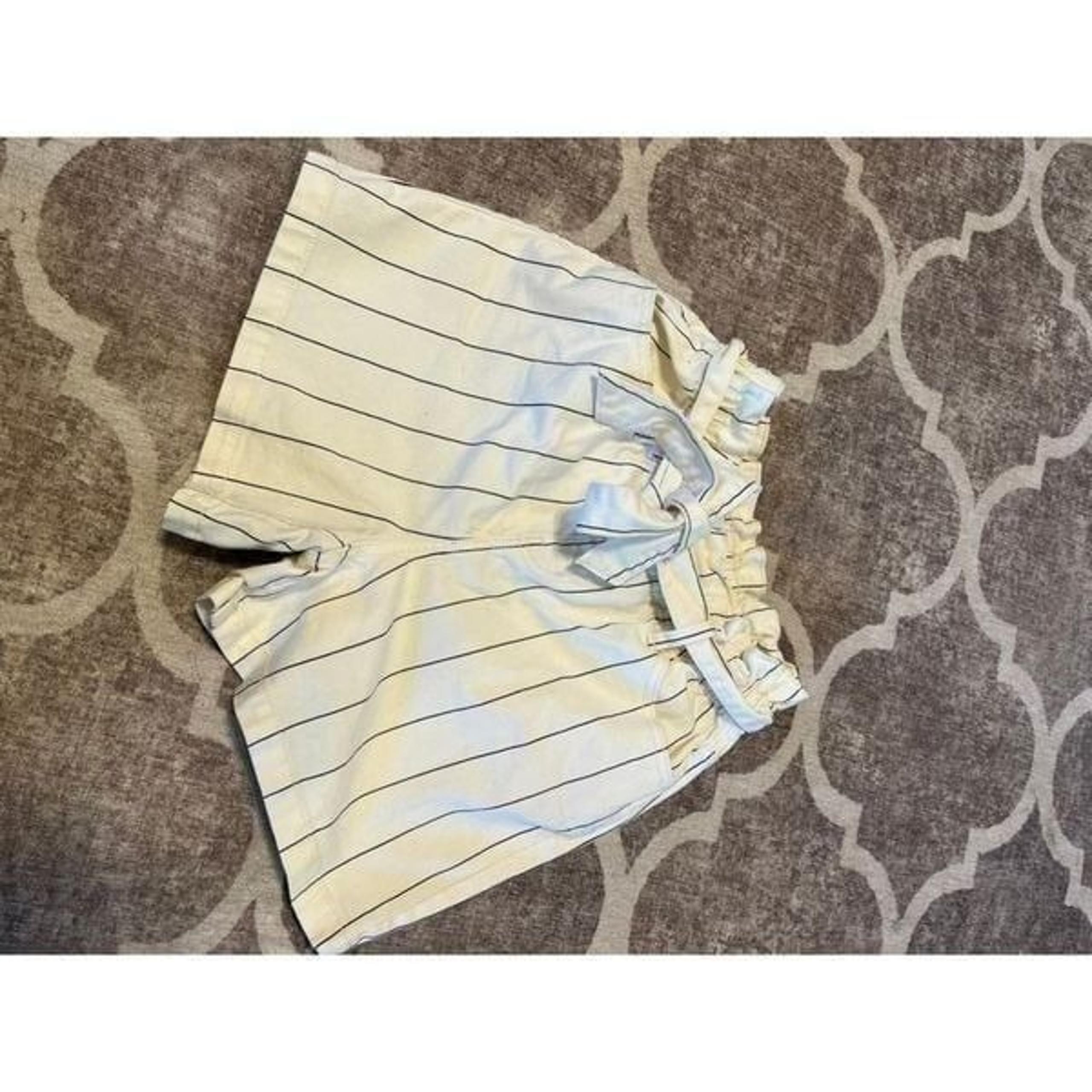 Time and tru pin striped high waisted paperbag belted shorts size 2