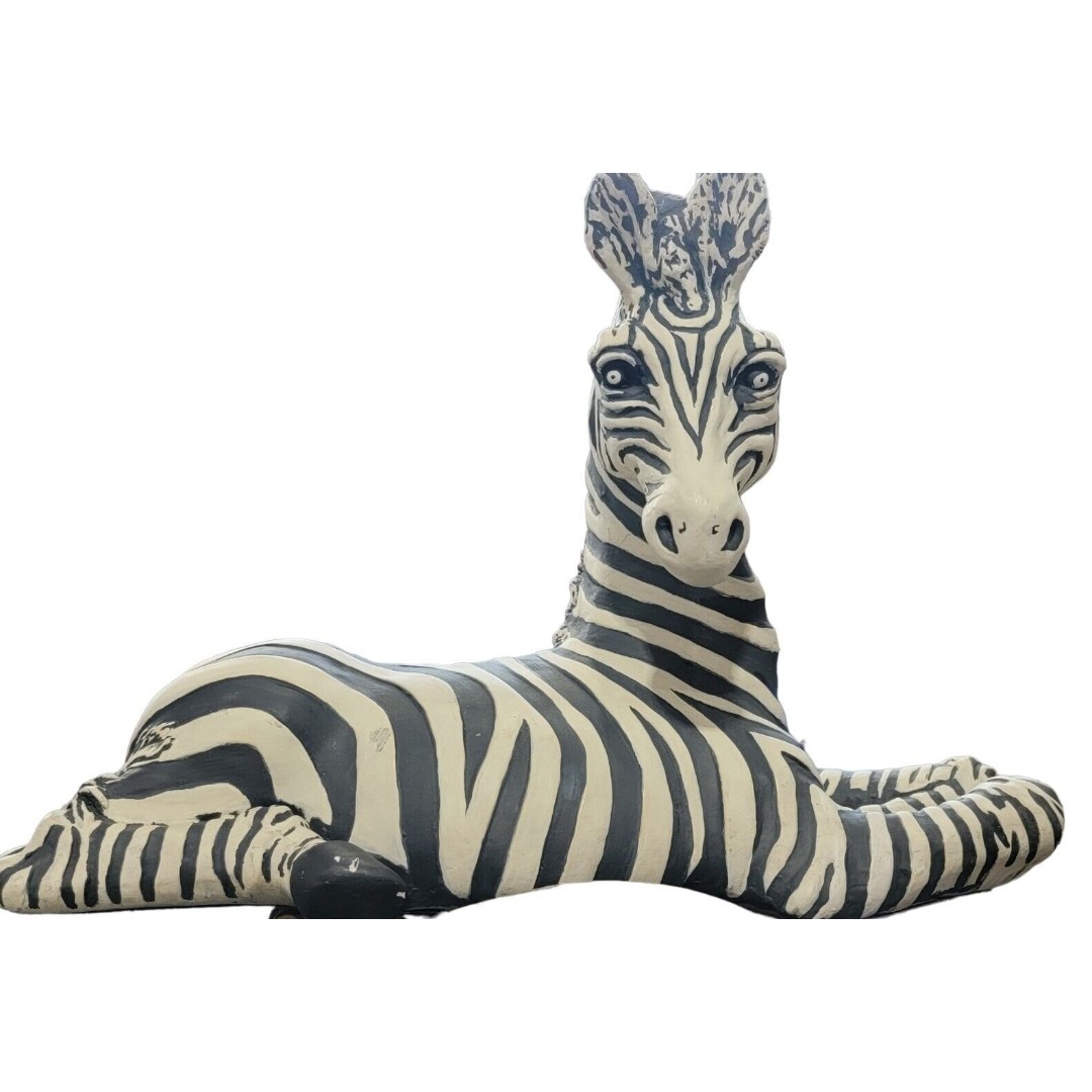 Vintahe Mid Century Large Ceramic Zebra 21” Long 17 Tall Matt Finish