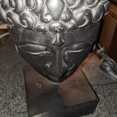 Black ceramic Buddha lamp no shade