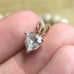 14kt gold heart diamond pendent, ladies gift CZ beautiful