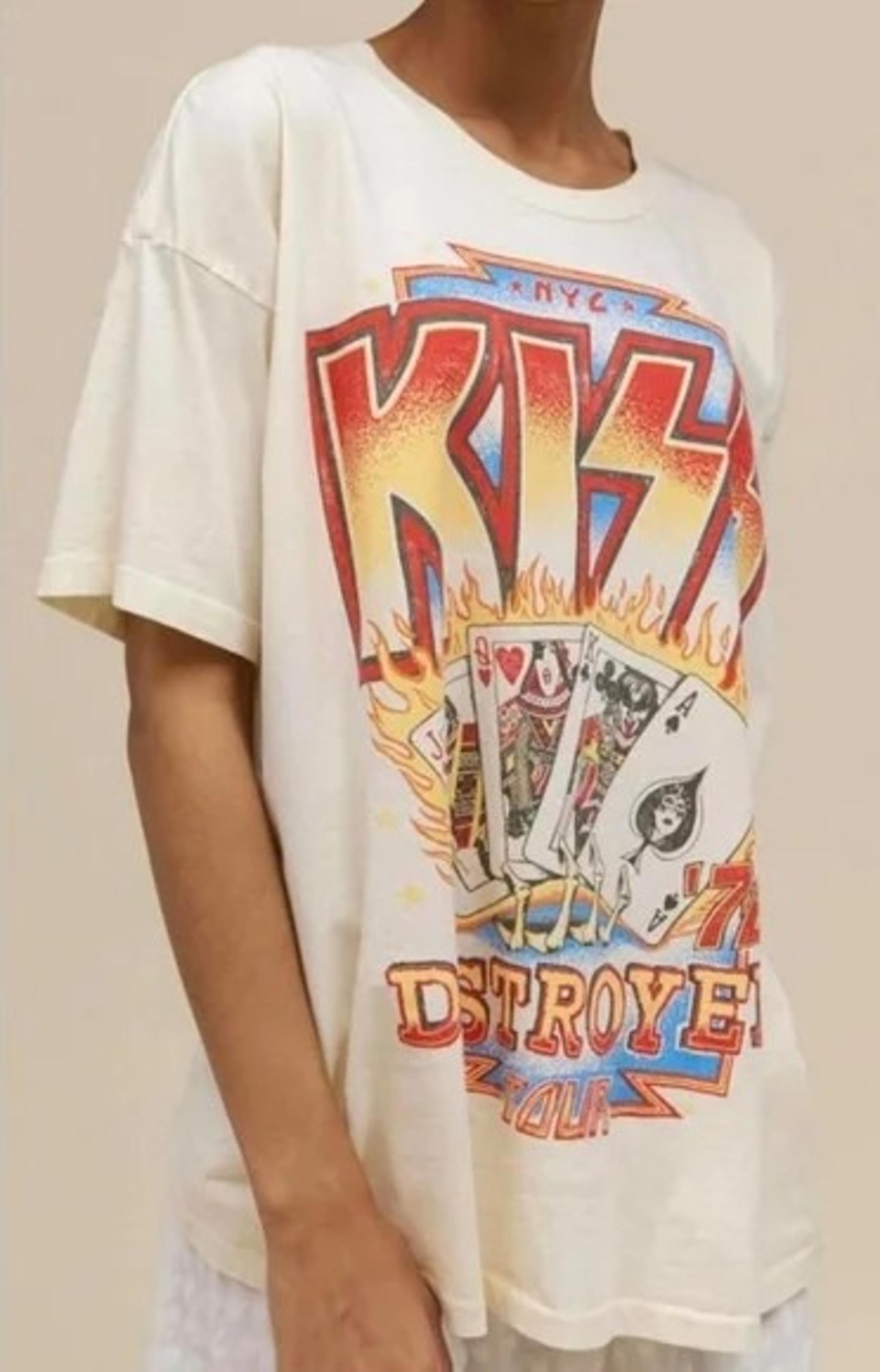 Daydreamer KISS Destroyer Tour '76 NYC Tee,  Size L,  Vintage-Inspired Rock Tee