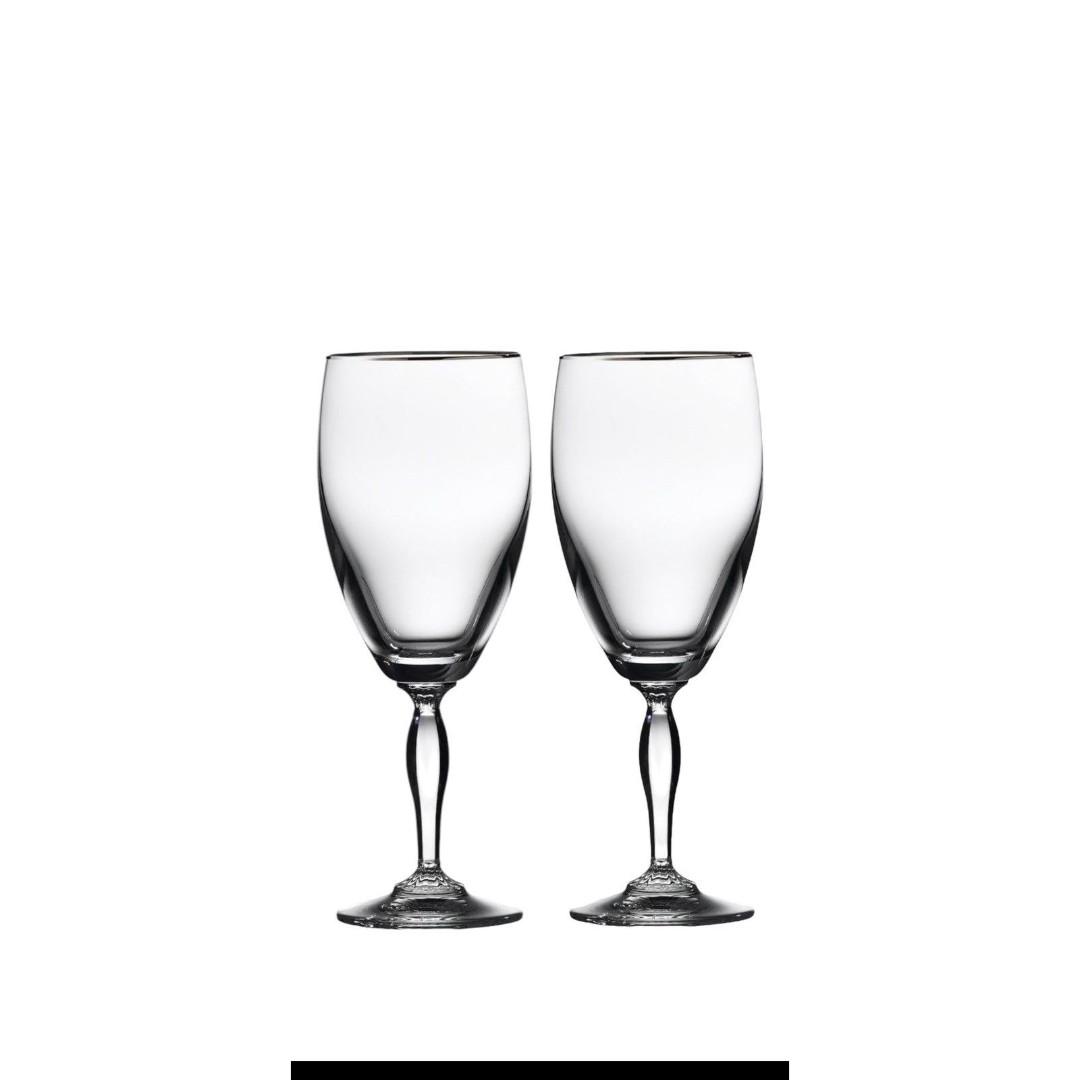 Pair of Marquis Waterford Lead Crystal Allegra Platinum Iced Beverage Glasses