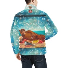 Vacation Vibes ALF (& Cat Sandwich) Retro Puffer -80s Alien Life Form Art Jacket