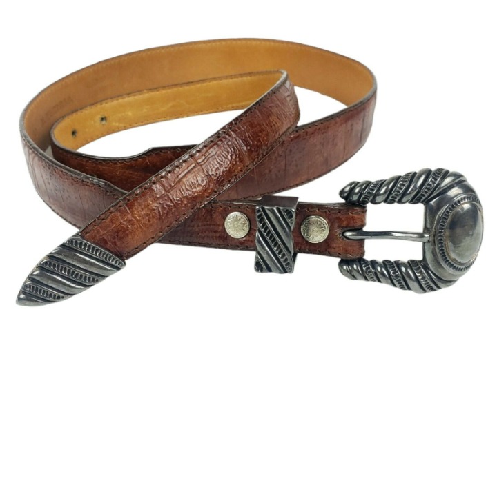 AL BERES Crocodile Leather Vintage Belt