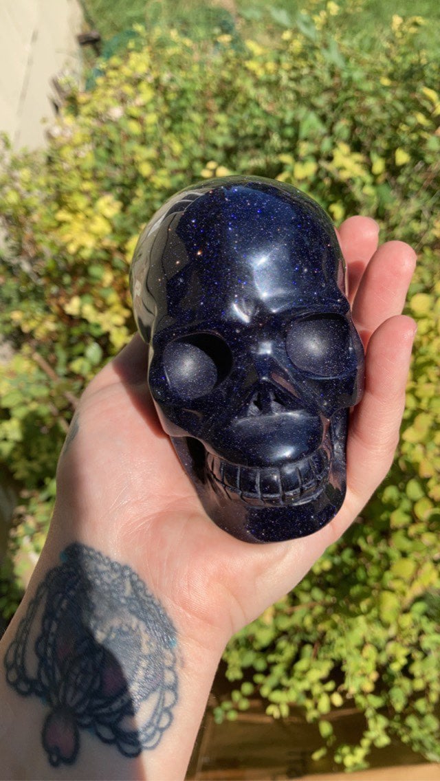 Blue Goldstone Skull