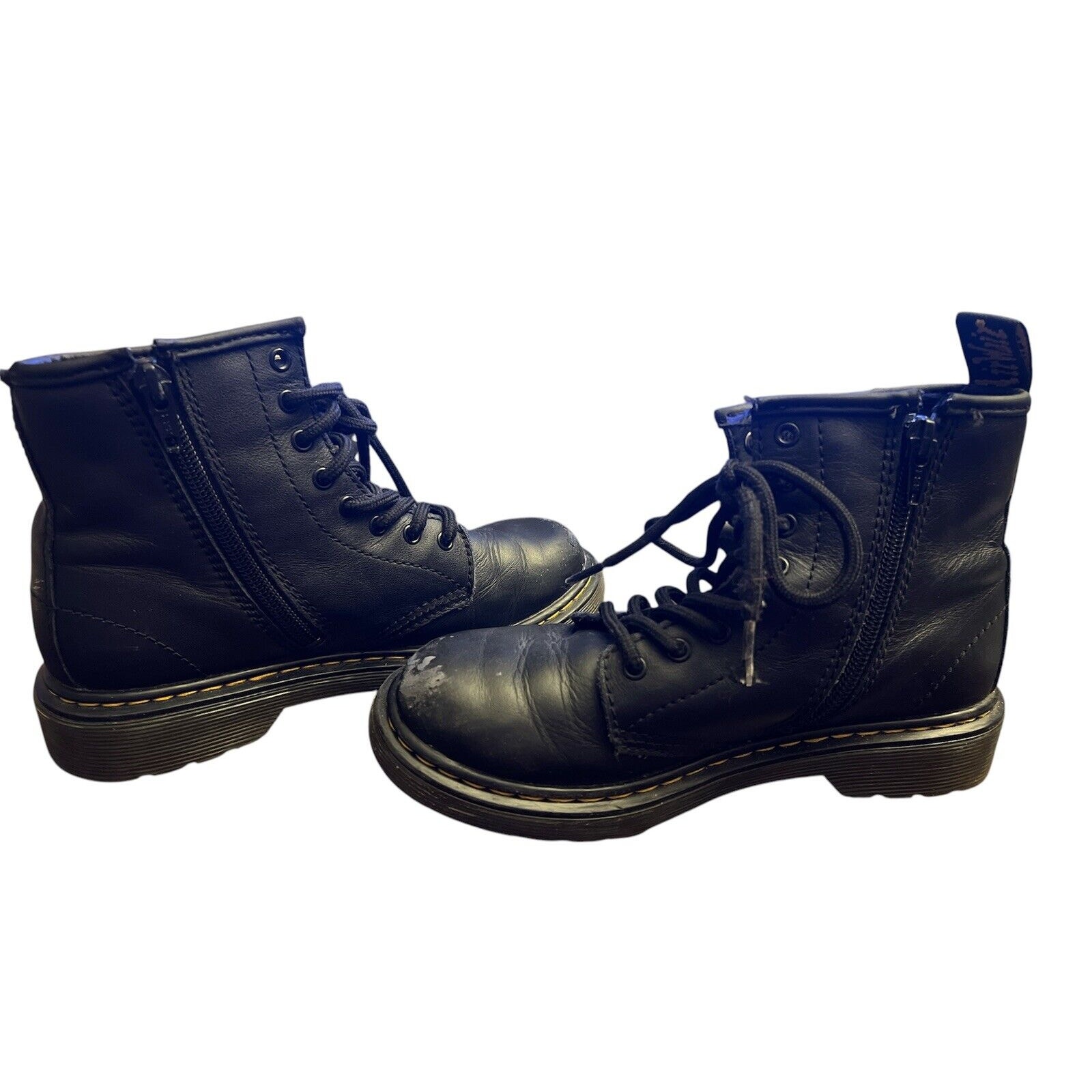 Kids Dark Martin Boots Black Size 2