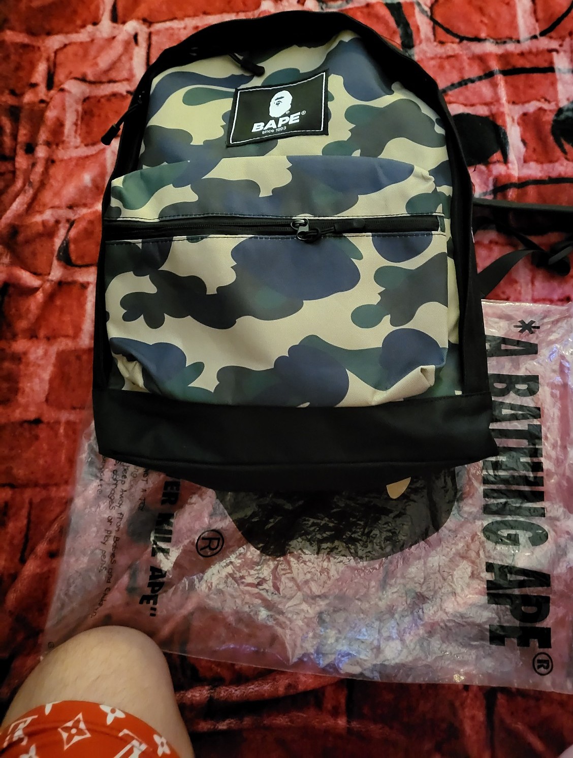 Bape camo backpack sale