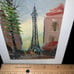Eiffel Tower Signed Oil Painting small Canvas on Wood
