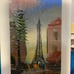 Eiffel Tower Signed Oil Painting small Canvas on Wood