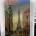 Eiffel Tower Signed Oil Painting small Canvas on Wood