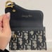 Dior Logo Print Card Case Navy