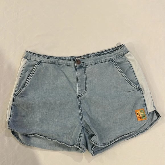 RIPTON WOMEN'S COURT JORTS jean denim shorts VOLLEY WHITE XL EUC