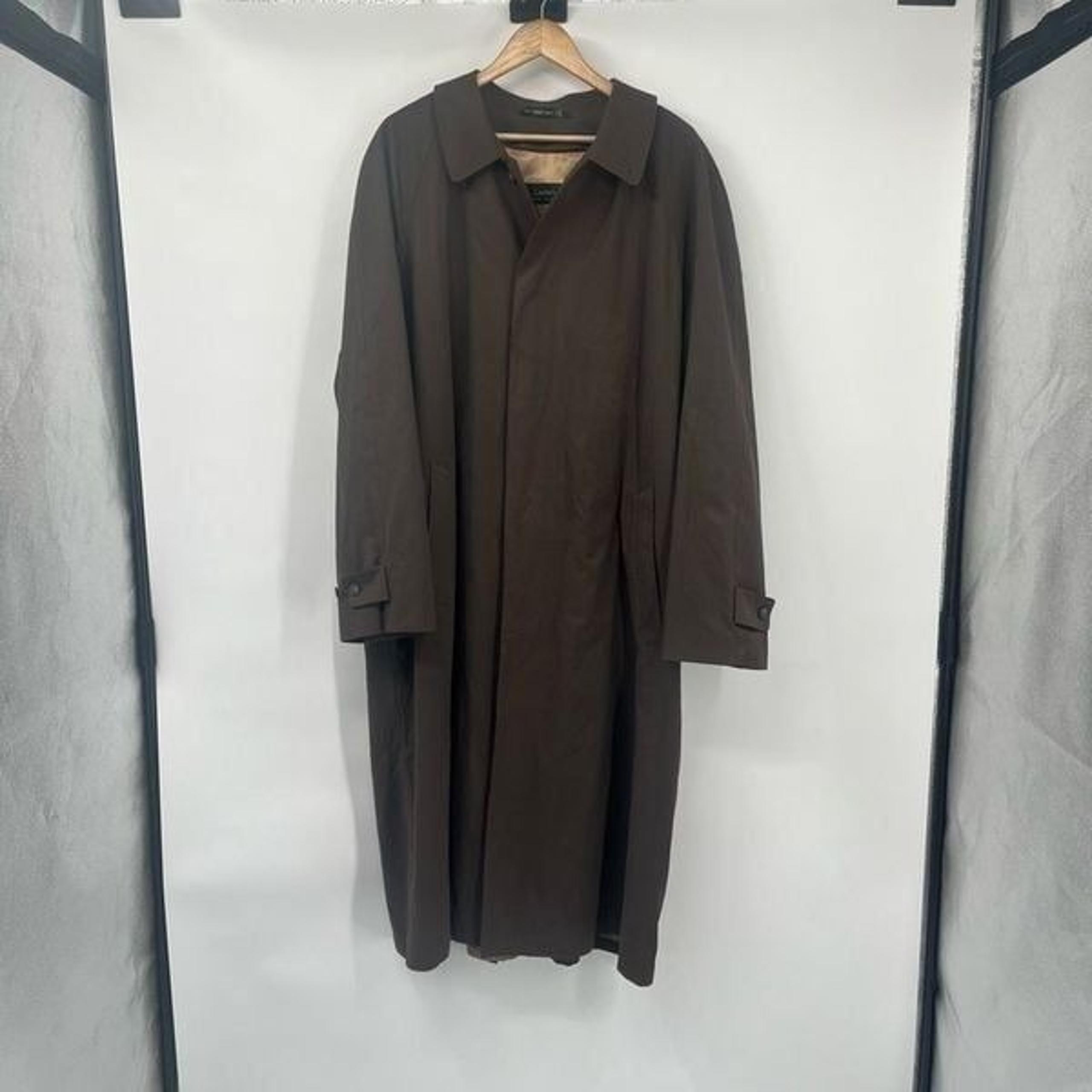 Lauren Ralph Lauren Mens Concealed Button Front Trench Coat Brown Size 44L