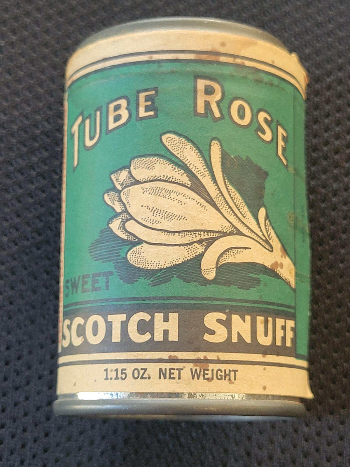 RARE Tube Rose Tin snuff