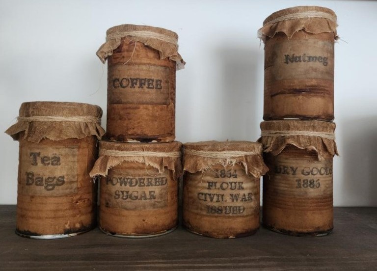 Old fashioned pantry cans
