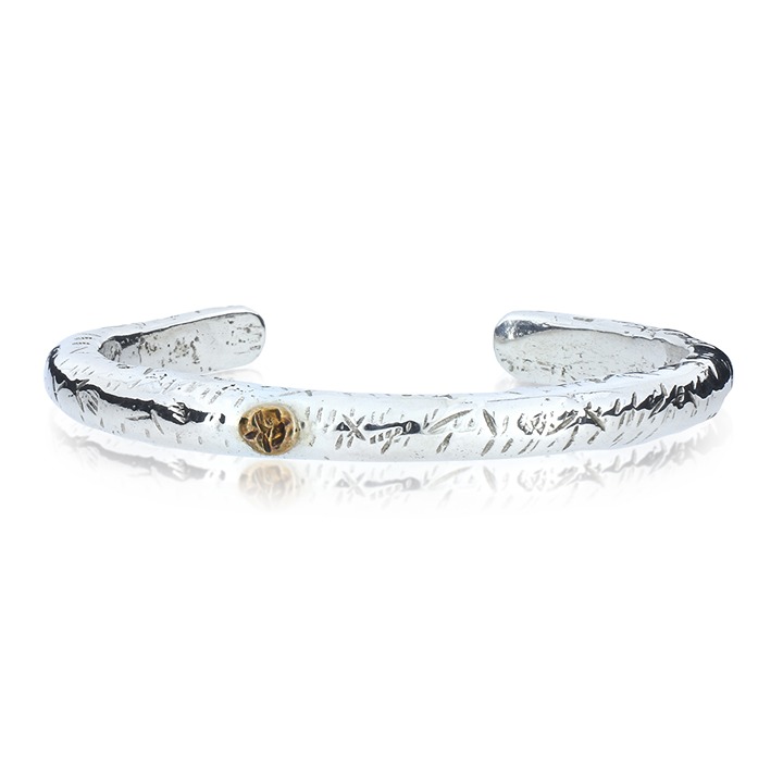 Sterling Silver & Bronze Organic Textured Cuff SB-2001