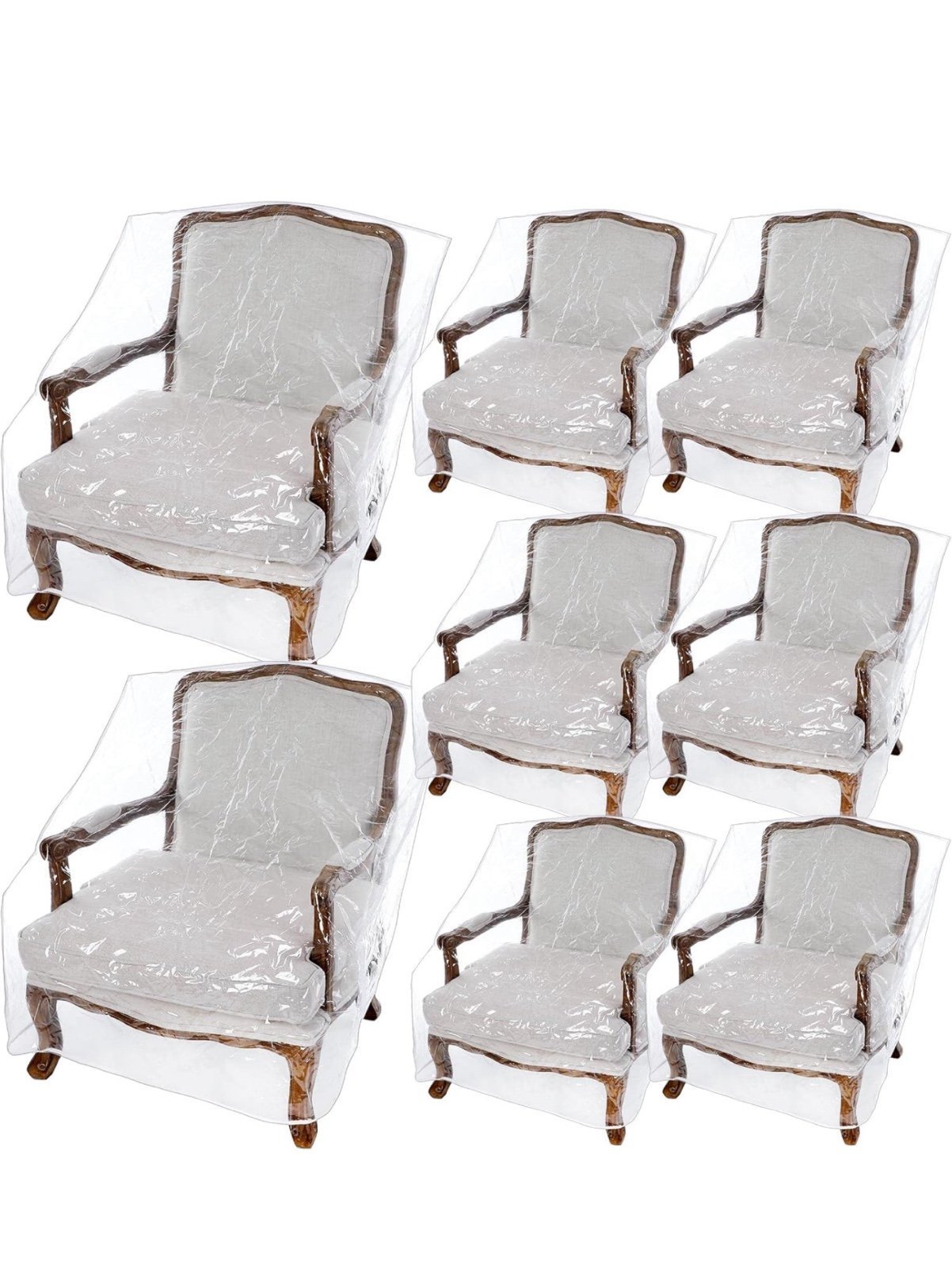 8 Packs Plastic Patio Chair Cover Outdoor Furniture Cover Waterproof Dust Proof