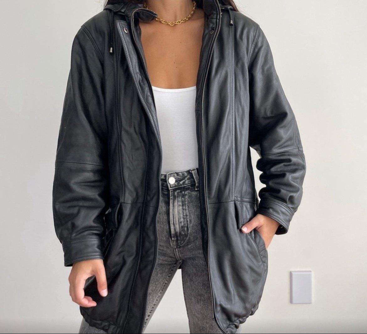Vintage Charles Klein Black Genuine Leather Jacket