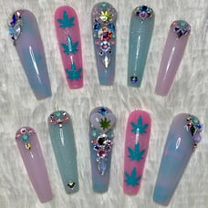 Leaf Cotton Candy Press On Nails