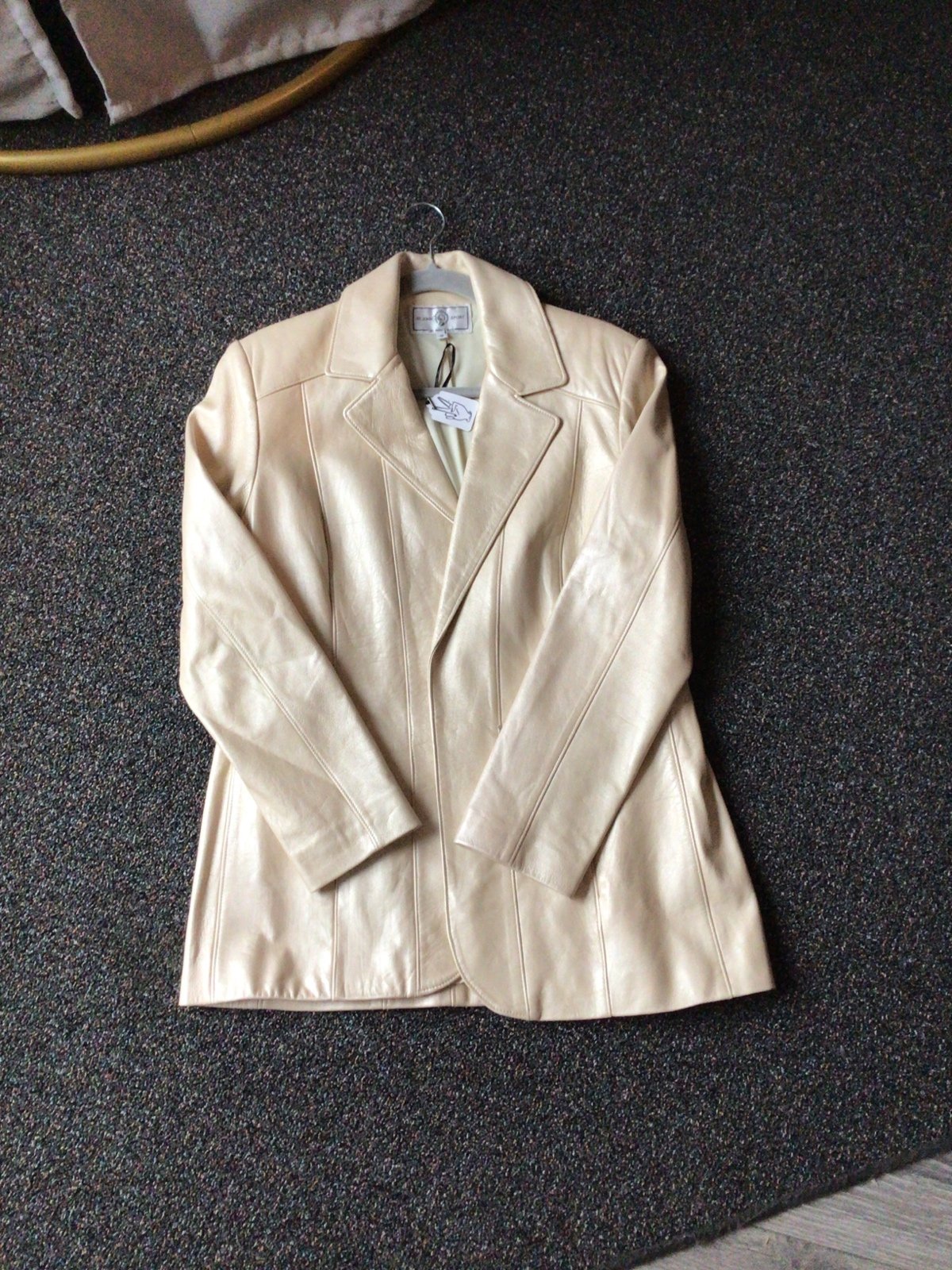 Tan leather coat