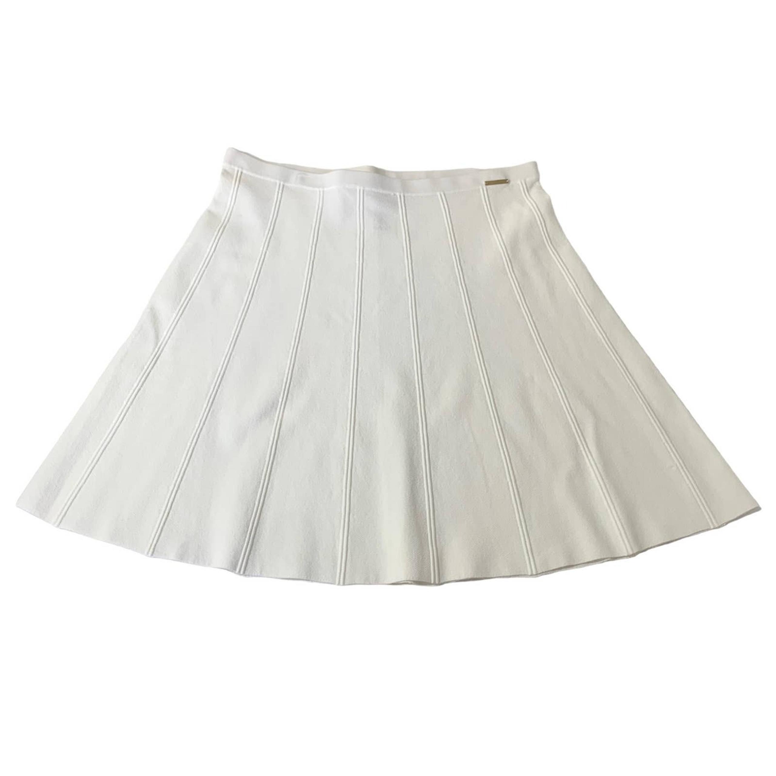 MICHAEL KORS White A-Line Midi Skirt XL