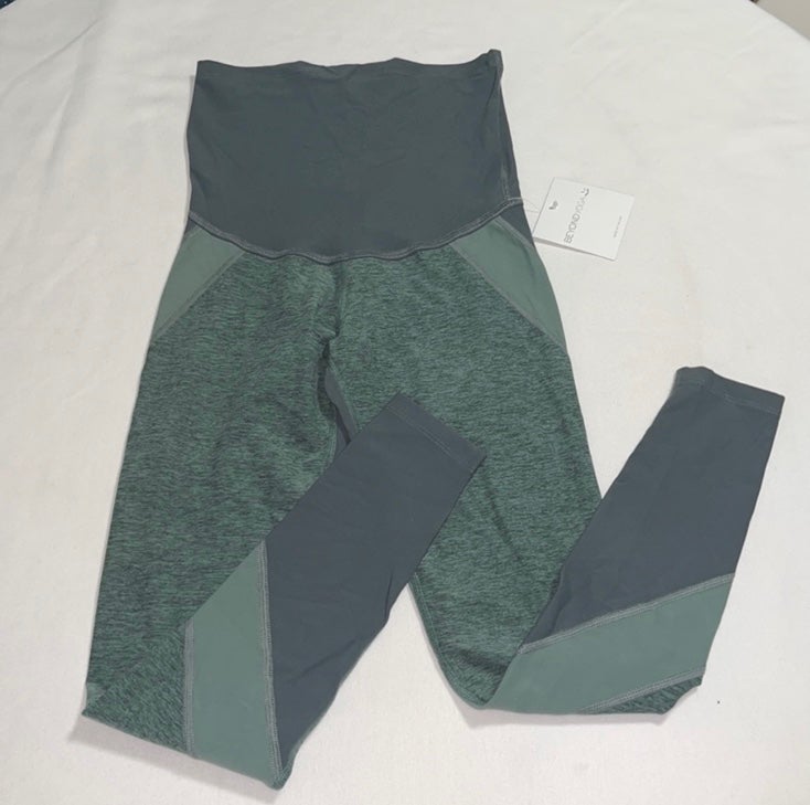 Beyond the Bump Maternity Green Colorblock Leggings S