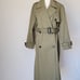 EUC ZARA Long Trench Coat Doublebreast Pocket Belted Cotton Green Women's XS