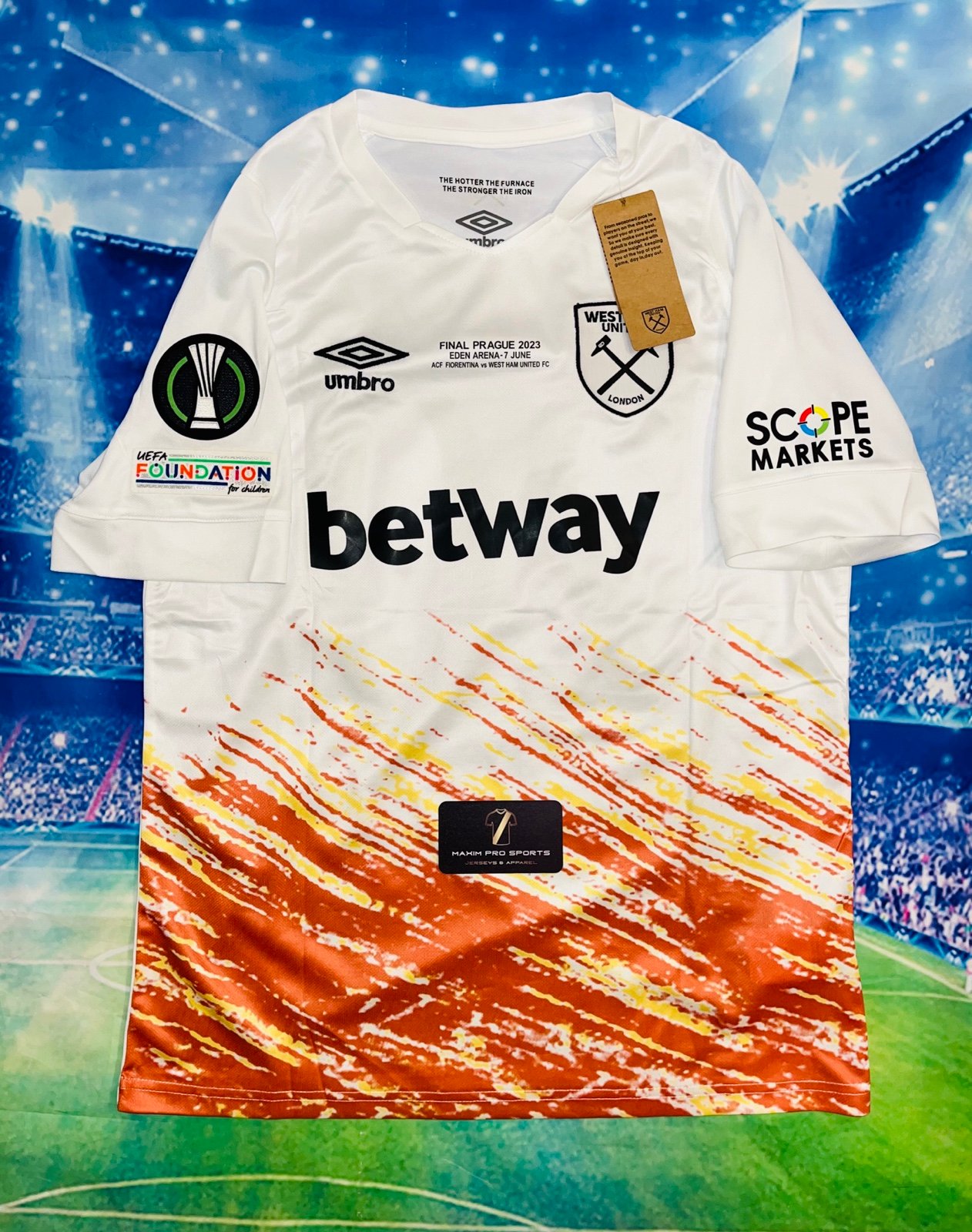 West Ham United UMBRO 2023 Europa League FINAL Soccer Jersey #20 BOWEN - XL