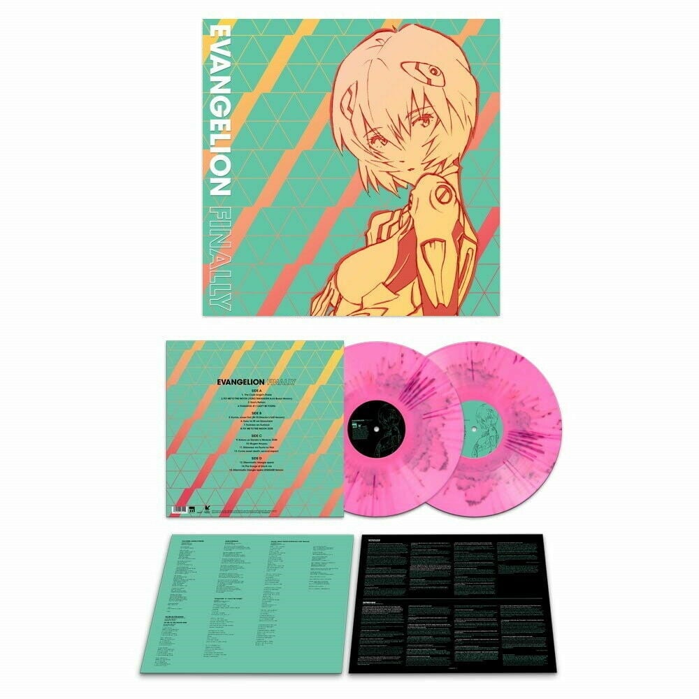 EVANGELION FINALLY 2X VINYL NEW! LIMITED PINK SPLATTER LP! ANIME SOUNDTRACK