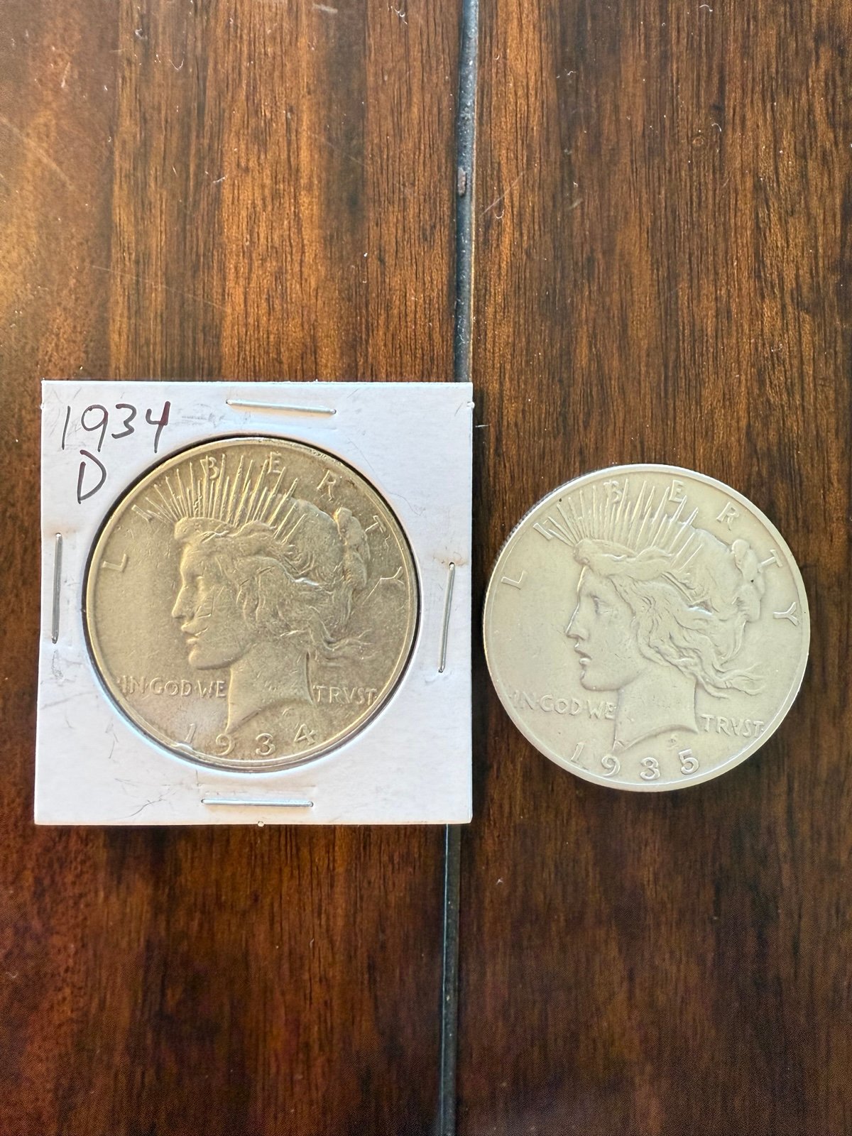 Peace silver dollar lot 1934 and 1935