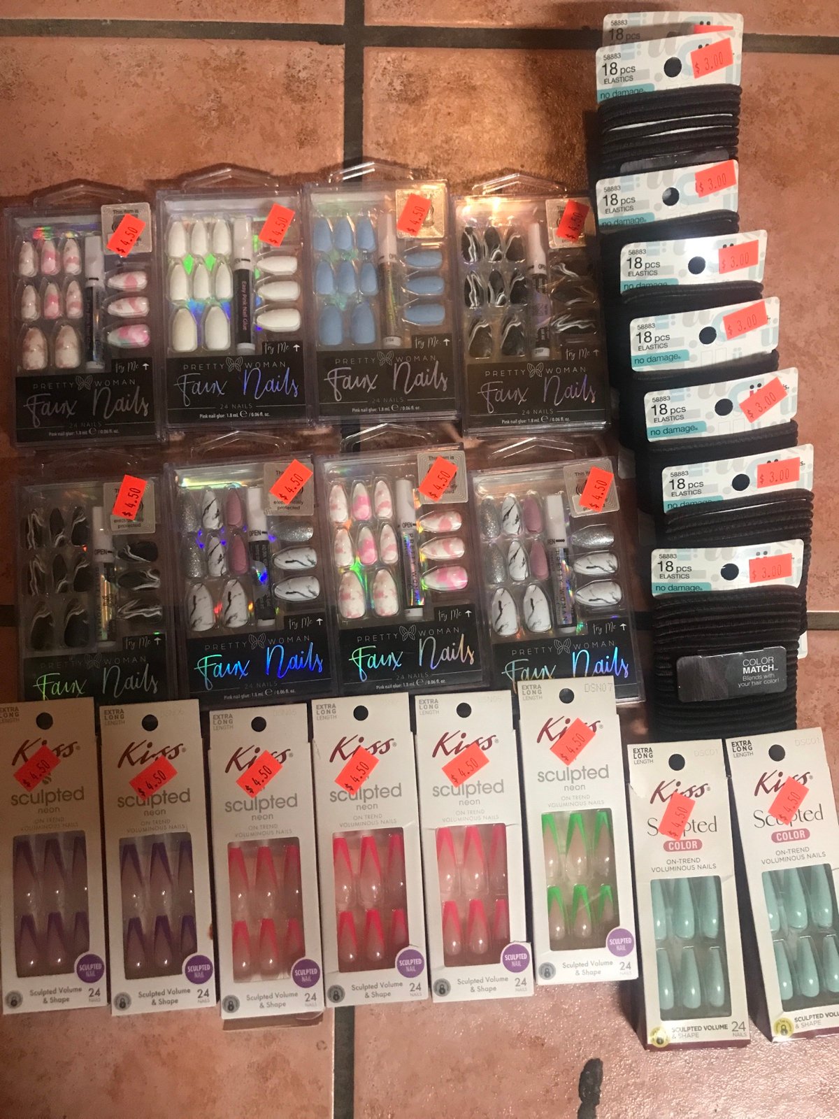 Color nails and hair ties