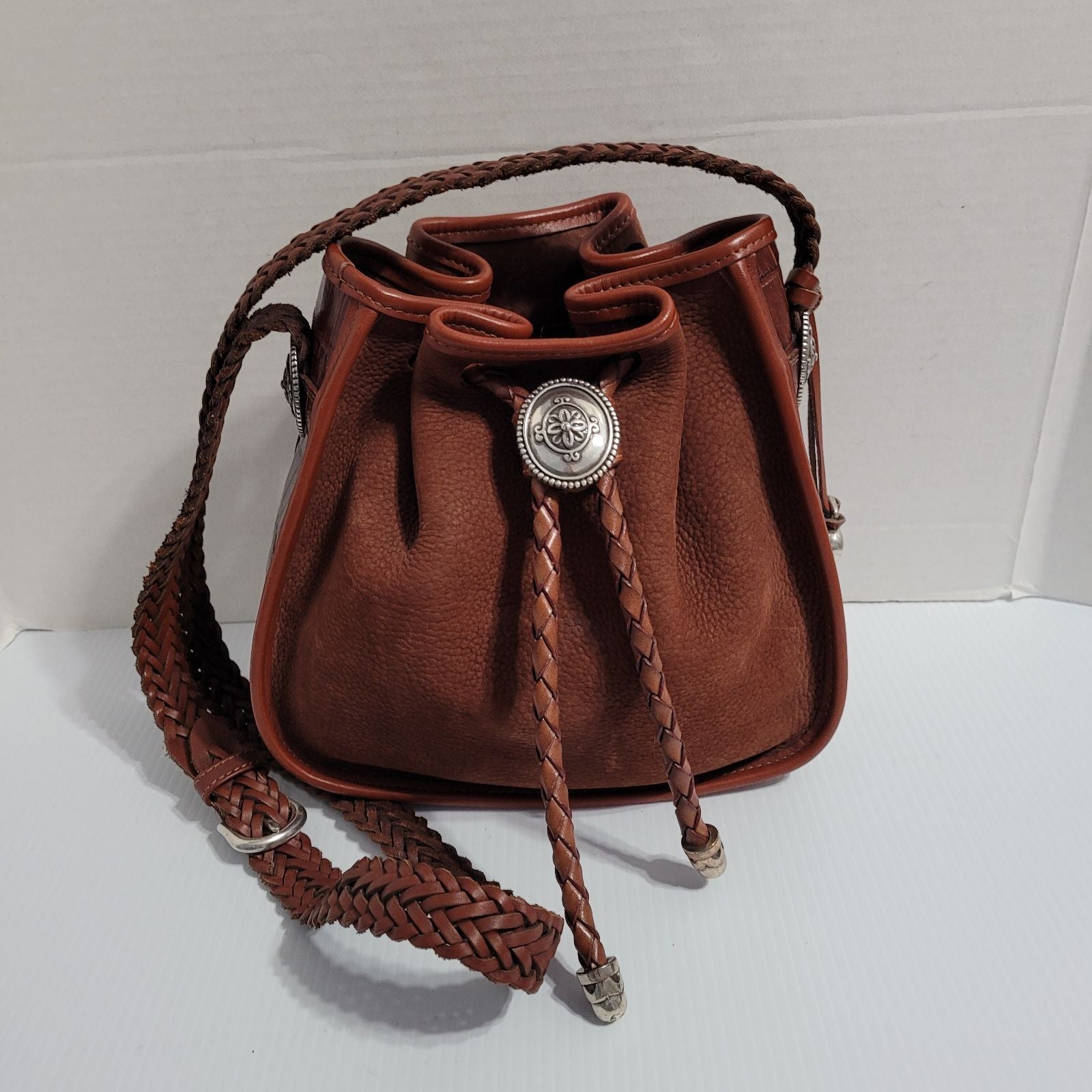 Vintage Brighton Leather Drawstrings Bag